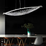 Amaca Crystal LED Linear Pendant Light, Modern Minimalist Chandelier