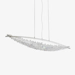 Amaca Crystal LED Linear Pendant Light, Modern Minimalist Chandelier