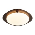 Amalphi Oval LED Ceiling Light with Walnut Wood Grain Finish