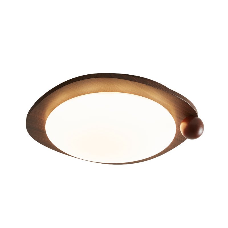 Amalphi Oval LED Ceiling Light with Walnut Wood Grain Finish