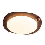 Amalphi Oval LED Ceiling Light with Walnut Wood Grain Finish