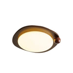 Amalphi Oval LED Ceiling Light with Walnut Wood Grain Finish