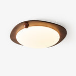 Amalphi Oval LED Ceiling Light with Walnut Wood Grain Finish