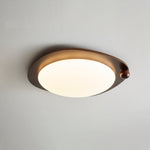Amalphi Oval LED Ceiling Light with Walnut Wood Grain Finish