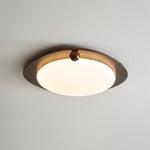 Amalphi Oval LED Ceiling Light with Walnut Wood Grain Finish