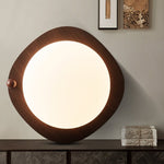 Amalphi Oval LED Ceiling Light with Walnut Wood Grain Finish