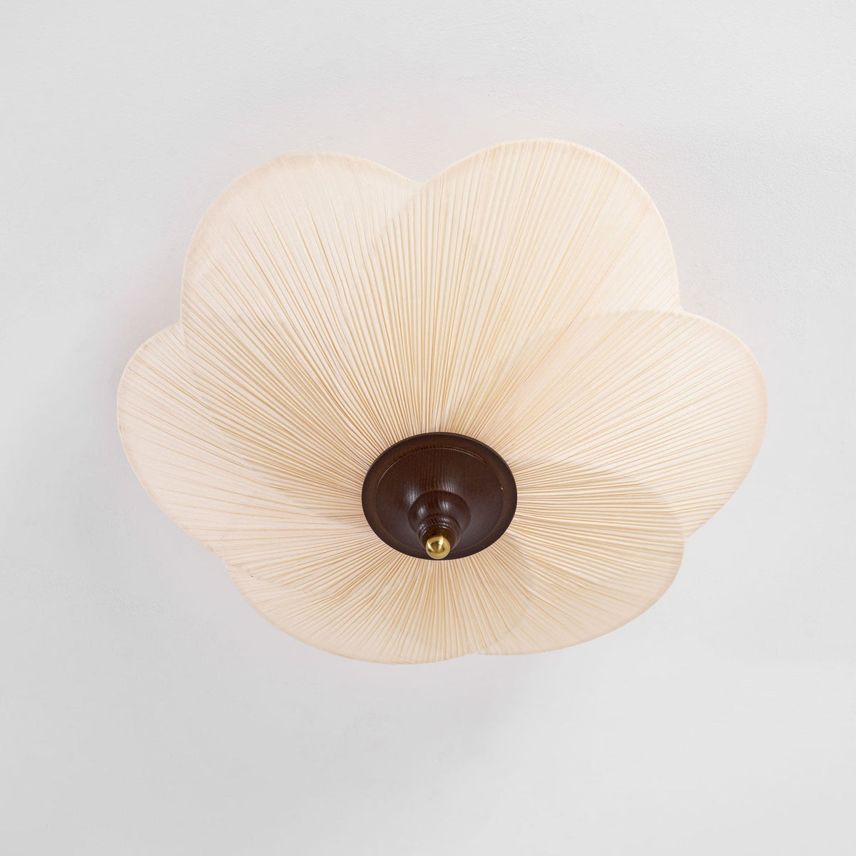 Amara Bloom Flush Mount Ceiling Light – Modern Fabric & Wood Semi-Flush Fixture
