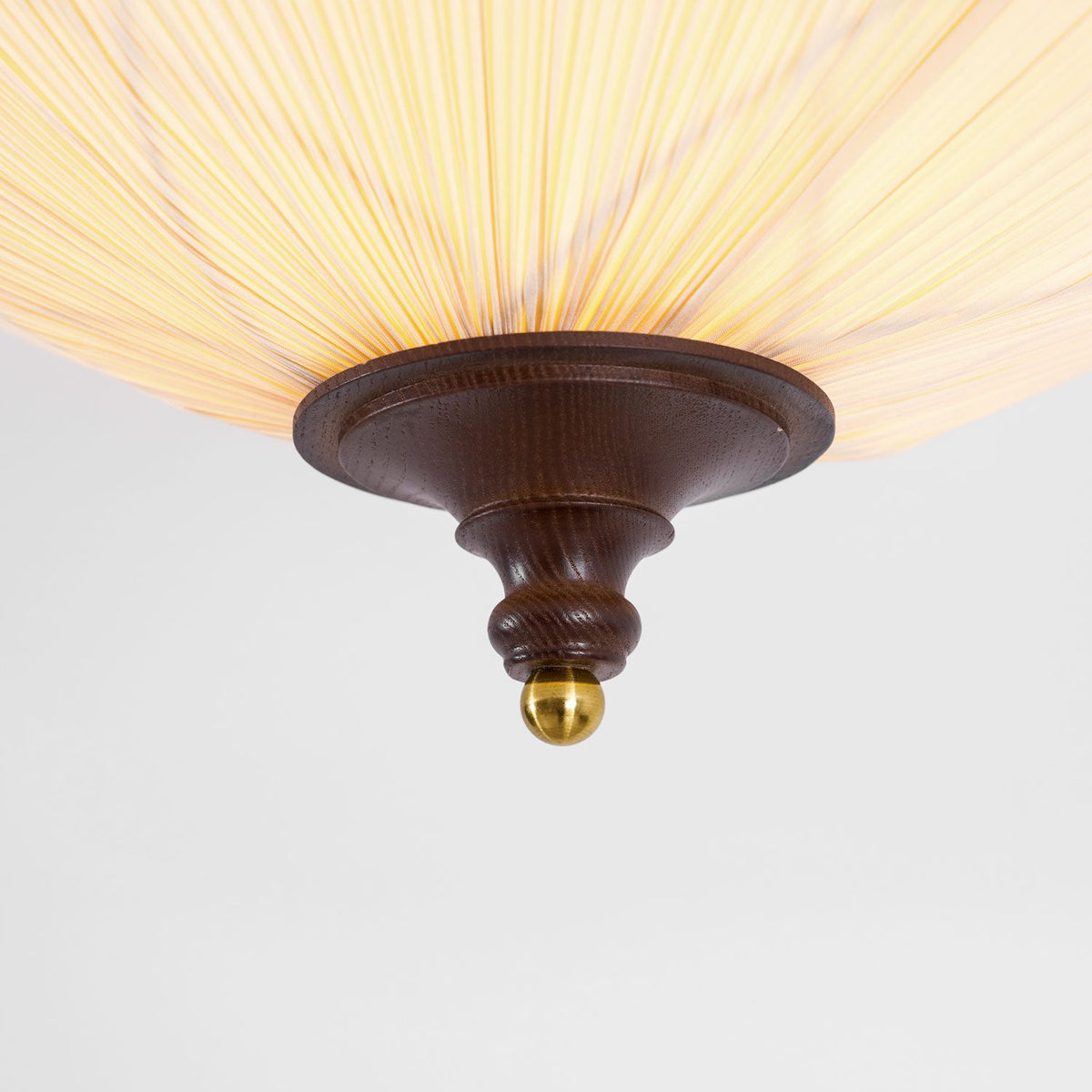 Amara Bloom Flush Mount Ceiling Light – Modern Fabric & Wood Semi-Flush Fixture