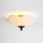 Amara Bloom Flush Mount Ceiling Light – Modern Fabric & Wood Semi-Flush Fixture
