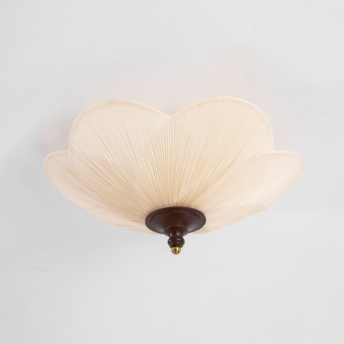 Amara Bloom Flush Mount Ceiling Light – Modern Fabric & Wood Semi-Flush Fixture