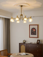 Amaris Rose Chandelier – Modern Gold Glass Pendant Light for Dining Room and Living Room