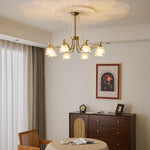 Amaris Rose Chandelier – Modern Gold Glass Pendant Light for Dining Room and Living Room