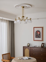 Amaris Rose Chandelier – Modern Gold Glass Pendant Light for Dining Room and Living Room
