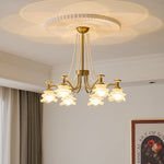 Amaris Rose Chandelier – Modern Gold Glass Pendant Light for Dining Room and Living Room