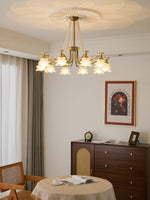 Amaris Rose Chandelier – Modern Gold Glass Pendant Light for Dining Room and Living Room