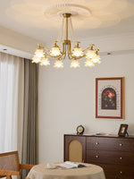 Amaris Rose Chandelier – Modern Gold Glass Pendant Light for Dining Room and Living Room