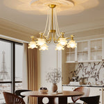 Amaris Rose Chandelier – Modern Gold Glass Pendant Light for Dining Room and Living Room
