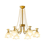 Amaris Rose Chandelier – Modern Gold Glass Pendant Light for Dining Room and Living Room