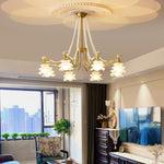 Amaris Rose Chandelier – Modern Gold Glass Pendant Light for Dining Room and Living Room