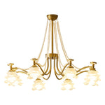 Amaris Rose Chandelier – Modern Gold Glass Pendant Light for Dining Room and Living Room