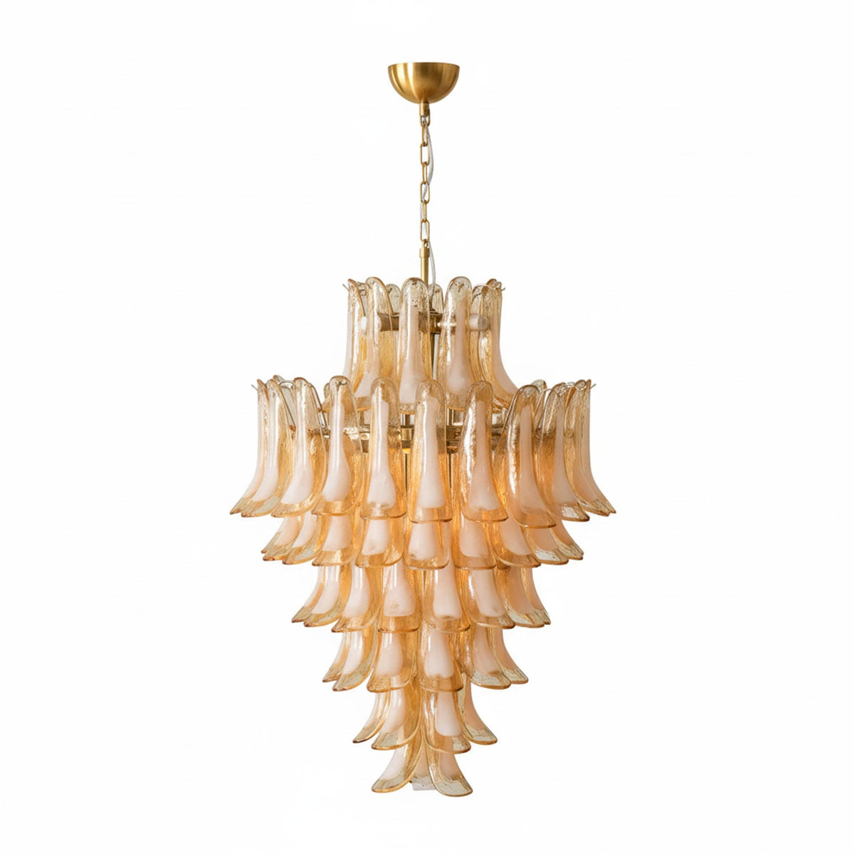 Amber Cloud Glass Petal Chandelier – Modern Designer Hanging Light