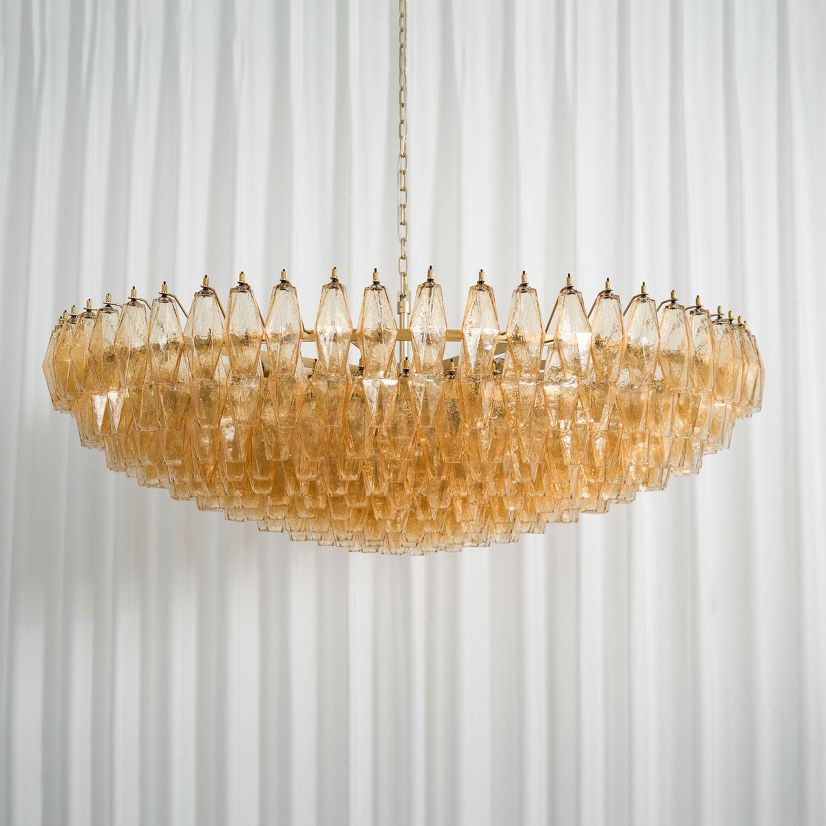 Amber Sorrento Multi-Tier Glass Chandelier, 59-Inch Wide Statement Lighting