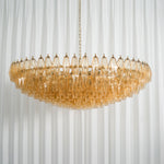 Amber Sorrento Multi-Tier Glass Chandelier, 59-Inch Wide Statement Lighting