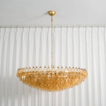 Amber Sorrento Multi-Tier Glass Chandelier, 59-Inch Wide Statement Lighting
