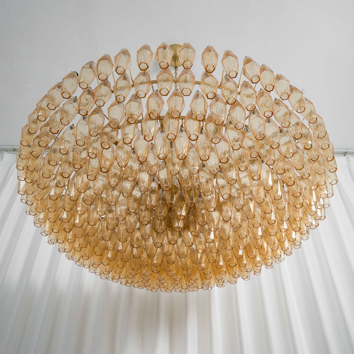 Amber Sorrento Multi-Tier Glass Chandelier, 59-Inch Wide Statement Lighting