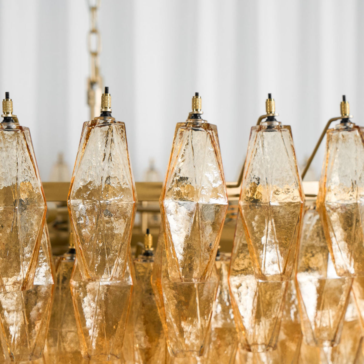 Amber Sorrento Multi-Tier Glass Chandelier, 59-Inch Wide Statement Lighting
