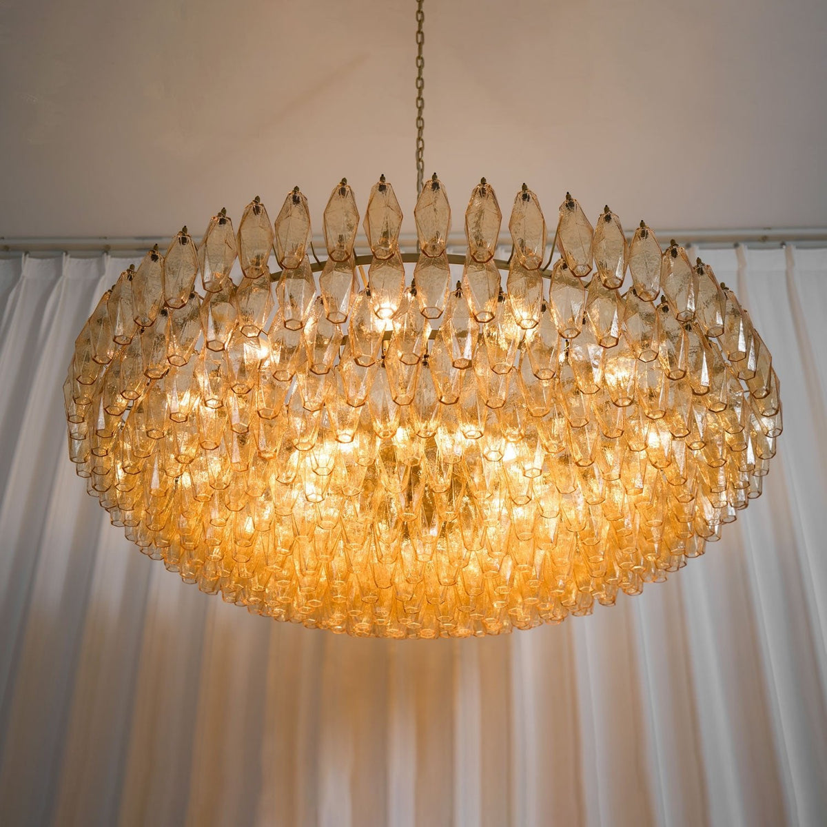 Amber Sorrento Multi-Tier Glass Chandelier, 59-Inch Wide Statement Lighting