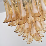 Amber Petal Glass Chandelier Ceiling Light for Dining Room and Foyer