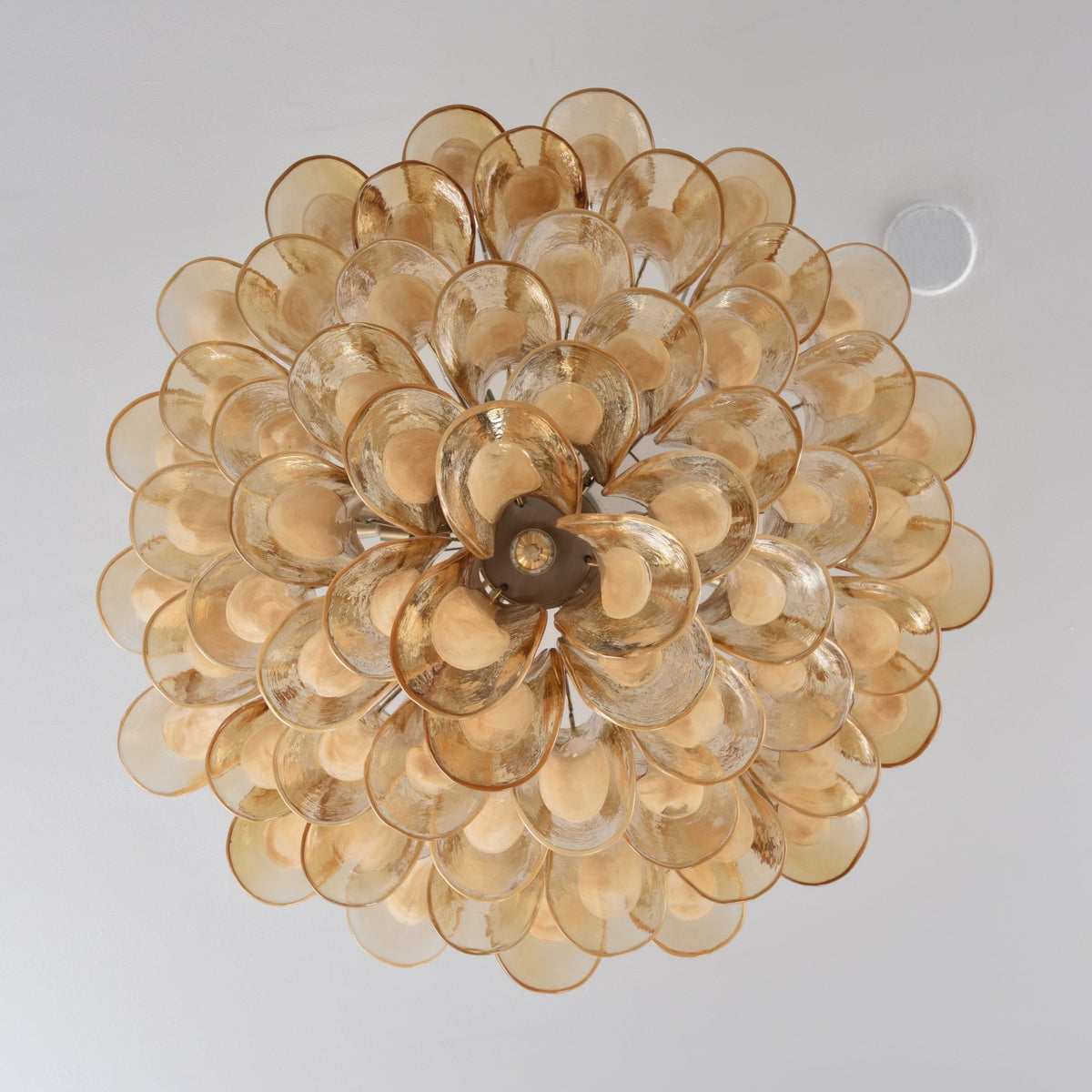Amber Petal Glass Chandelier Ceiling Light for Dining Room and Foyer