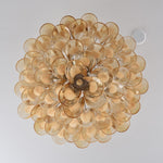 Amber Petal Glass Chandelier Ceiling Light for Dining Room and Foyer