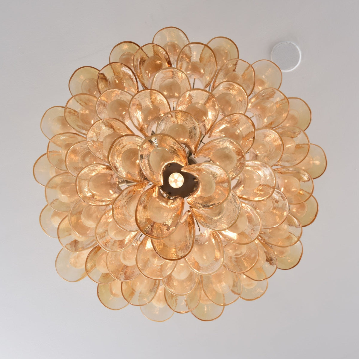 Amber Petal Glass Chandelier Ceiling Light for Dining Room and Foyer