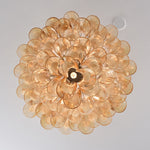 Amber Petal Glass Chandelier Ceiling Light for Dining Room and Foyer