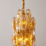 Amber Prism Linear Chandelier in Gold Finish