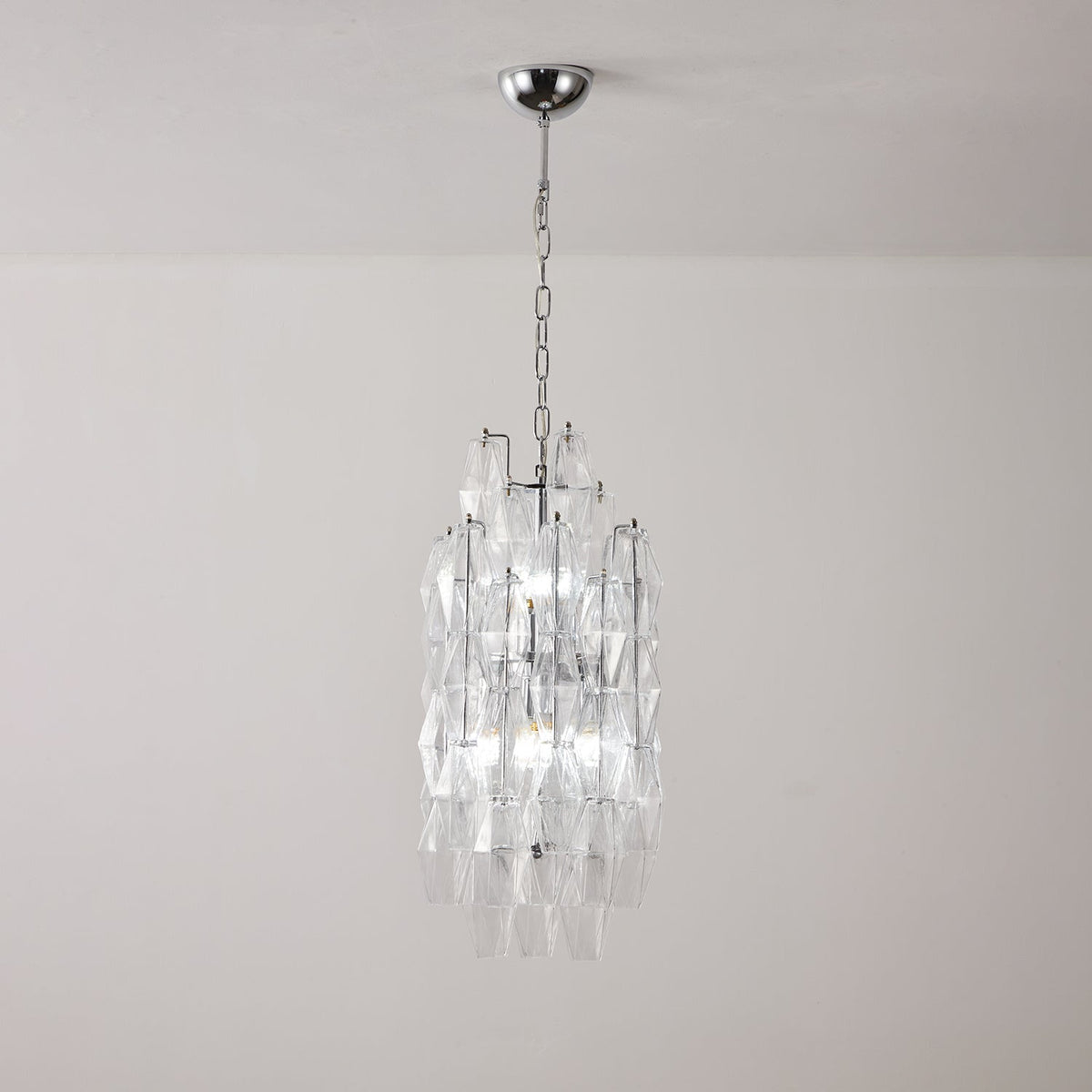 Amber Prism Linear Chandelier in Gold Finish