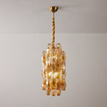 Amber Prism Linear Chandelier in Gold Finish