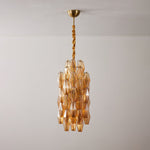 Amber Prism Linear Chandelier in Gold Finish