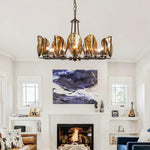 amber-shell-chandelier