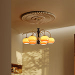 Amberly Arch Chandelier – Mid-Century Modern Amber Glass Pendant Light