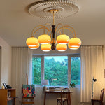 Amberly Arch Chandelier – Mid-Century Modern Amber Glass Pendant Light
