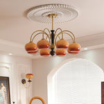 Amberly Arch Chandelier – Mid-Century Modern Amber Glass Pendant Light