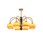 Amberly Arch Chandelier – Mid-Century Modern Amber Glass Pendant Light