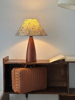 Amelia Blossom Table Lamp – Vintage Floral Wooden Bedside Light