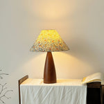 Amelia Blossom Table Lamp – Vintage Floral Wooden Bedside Light