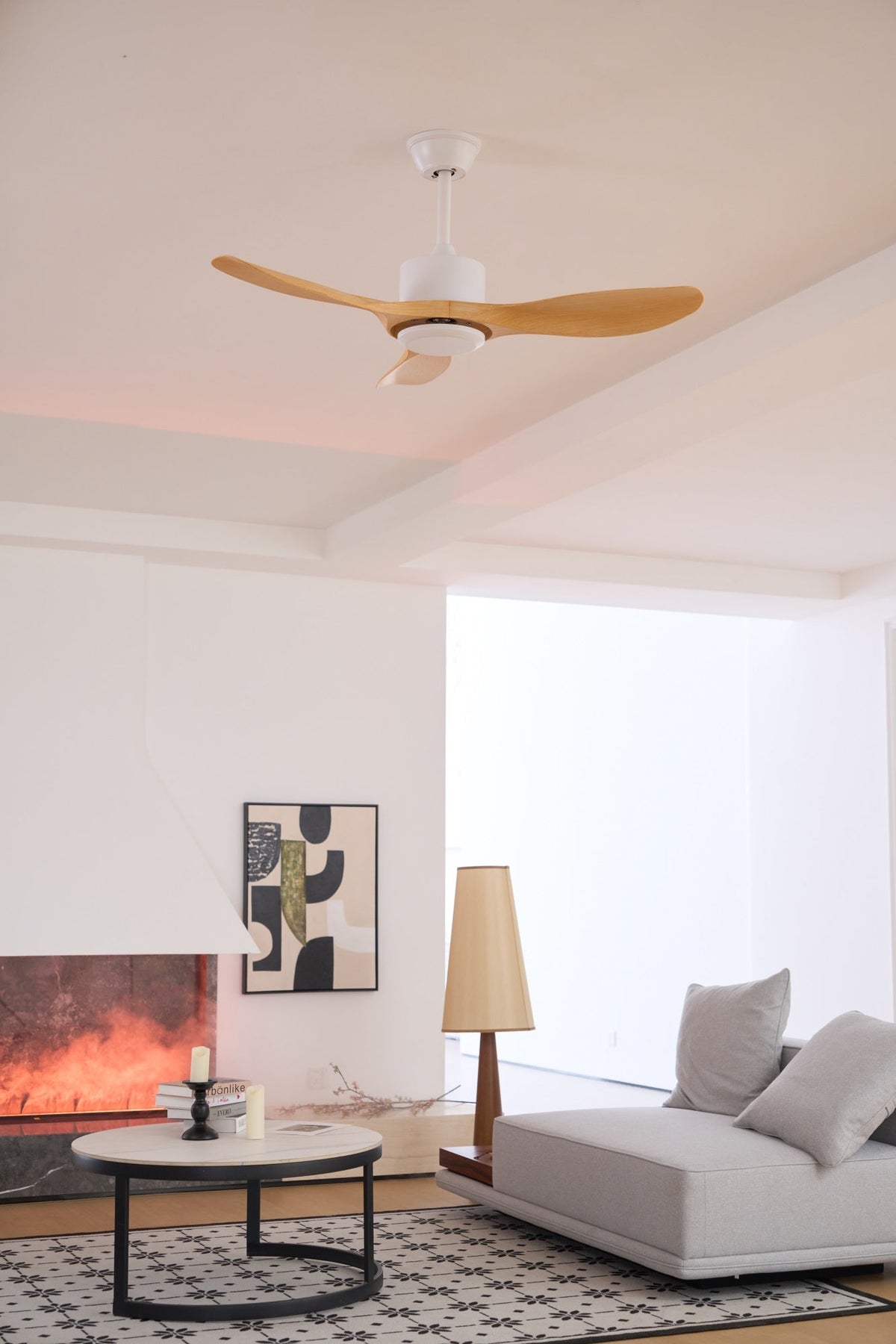 Amelia Ceiling Fan — Sculpted ABS Blades, DC Motor, 42-52 Inch