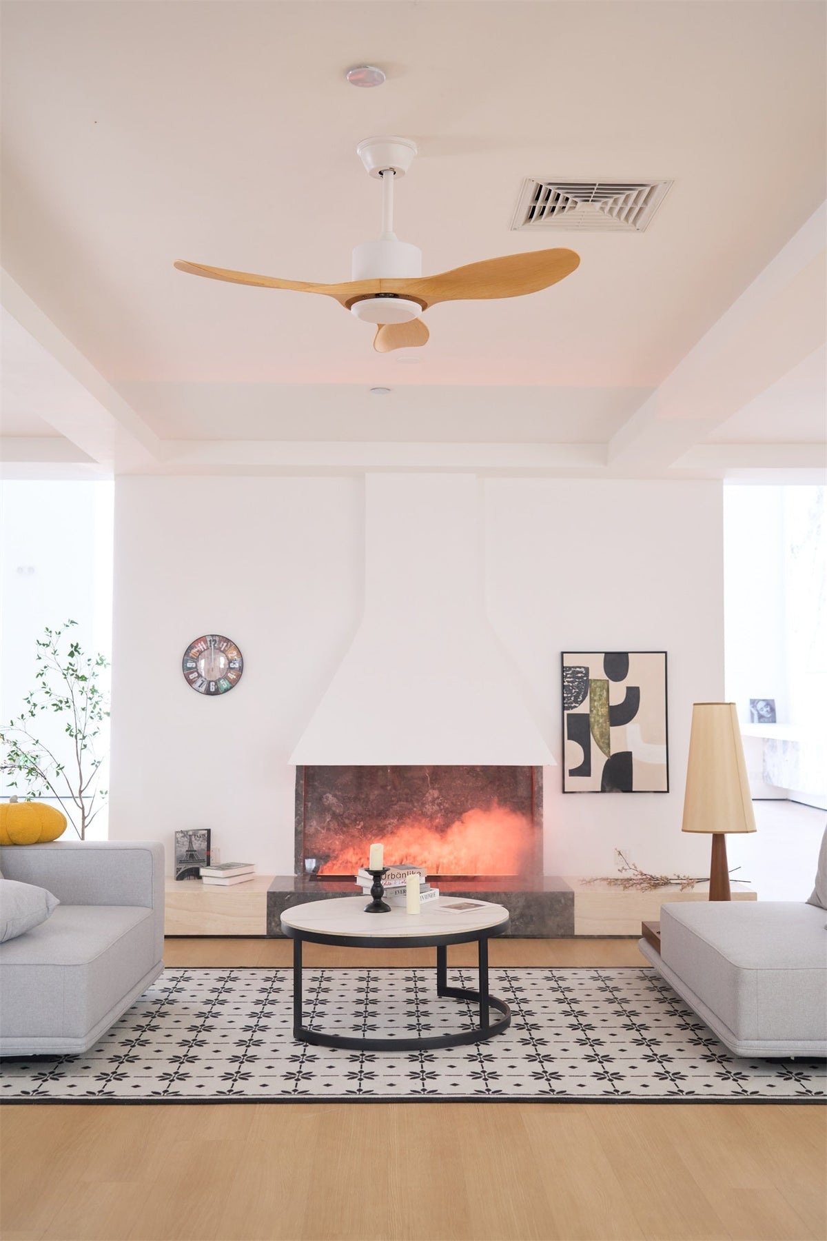 Amelia Ceiling Fan — Sculpted ABS Blades, DC Motor, 42-52 Inch