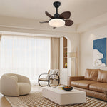 Amelia Designer Ceiling Fan Light with LED – Walnut or Black
